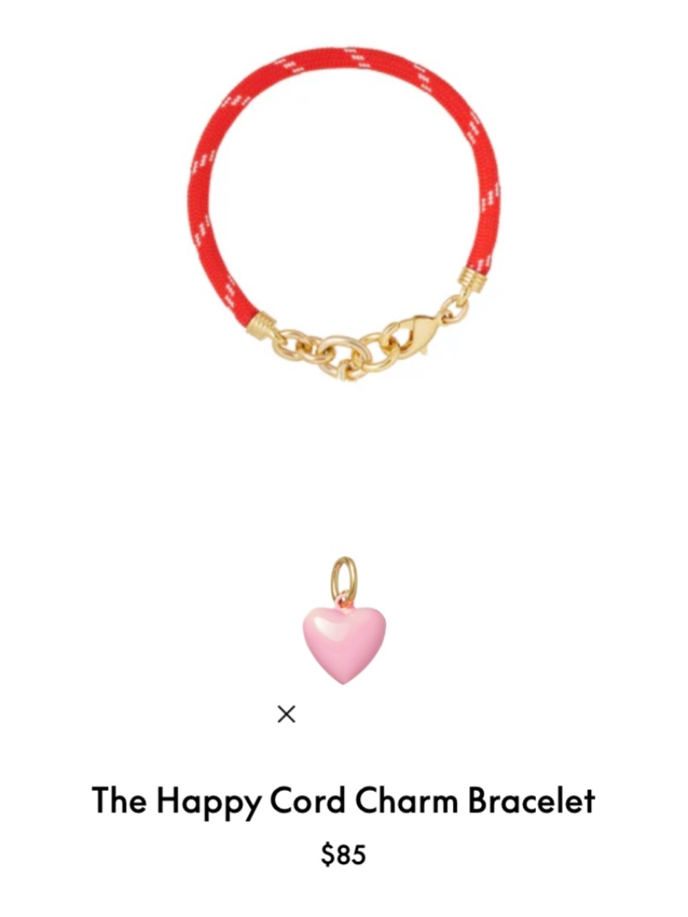 Roxanne Assoulin The Happy Cord Charm Bracelet Red/Pink